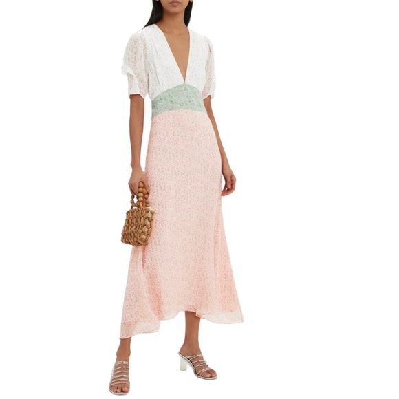 Divine Heritage  Dress Size M Medium Intermix Floral Mixed Print Midi - Picture 2 of 16